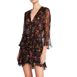 Veronica Beard Black Floral Mini Dress